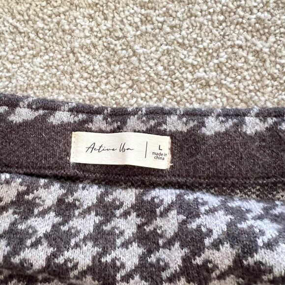 Y2K Versatile Houndstooth Tube Top Mini Skirt Light & Dark Gray Knit Stretch - Picture 6 of 8